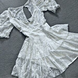For Love And Lemons Coquette Lace Mini Dress